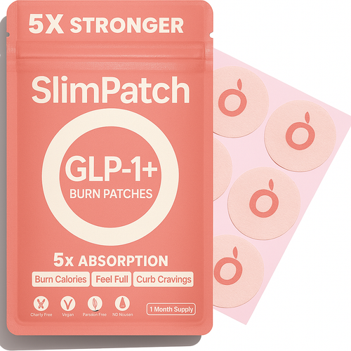 SlimPatch GLP-1+ | 5X Stronger Formula | 12 Hour Extended Hunger Support | Berberine, Pomegranate, Green Tea, L-Glutamine | New & Improved Kind of GLP-1 Patches | 30 Count